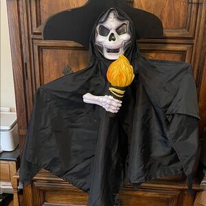 Vintage Trendmasters Blow Mold Grim Reaper Hanger Halloween Decor